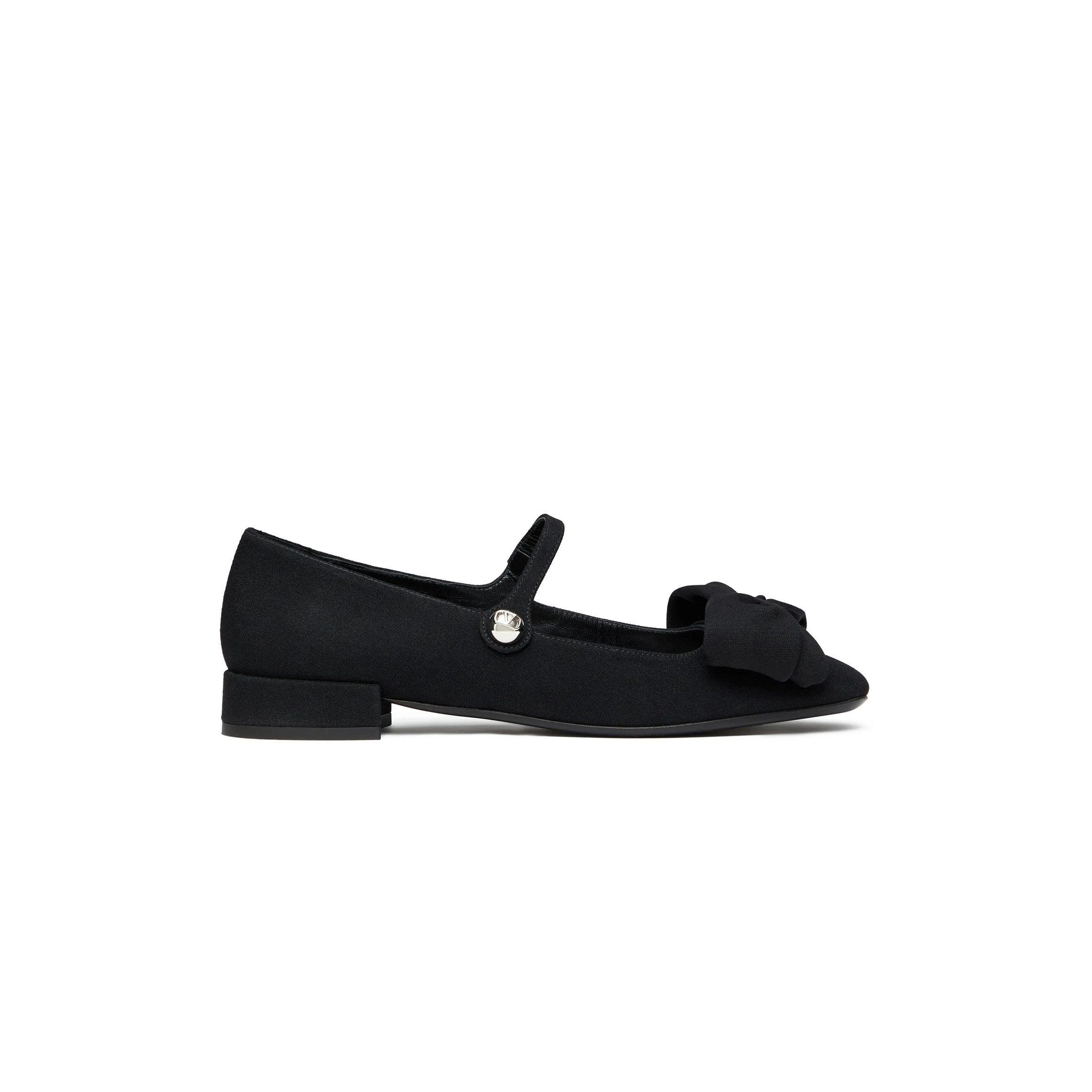 VALENTINO GARAVANI BOWJANE MARY-JANE BALLERINA IN CREPE FABRIC 20MM 5W0S0KI3JIV_0NO